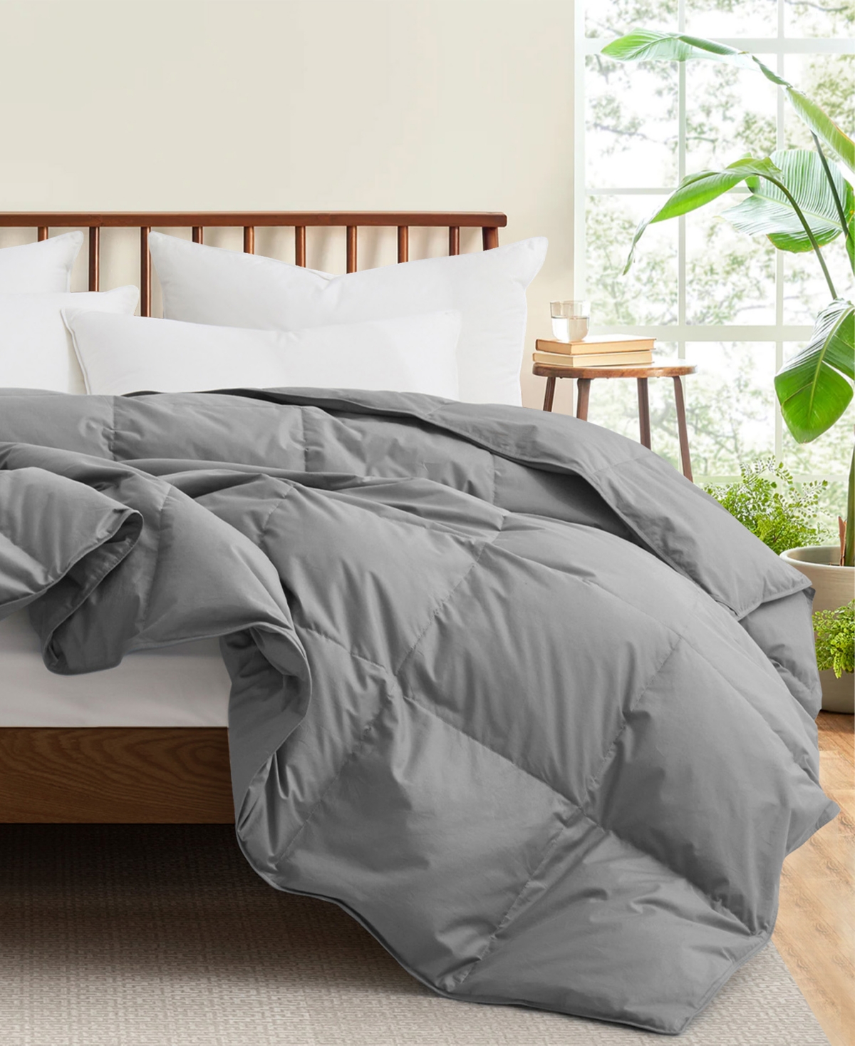 Unikome All Season 300 Thread Count Cotton Goose Down Fiber Comforter,