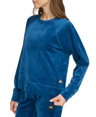 Women's Platinum Velour Crewneck Pullover Top