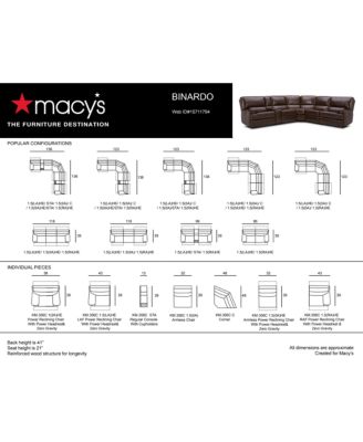 Furniture CLOSEOUT! Binardo Zero Gravity Leather Sectional Collection, Created for Macy's