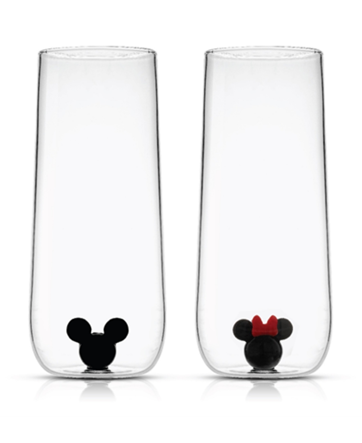 Joyjolt Mickey & Minnie Icon Tall Drinking Glass, Set Of 2 In Clear