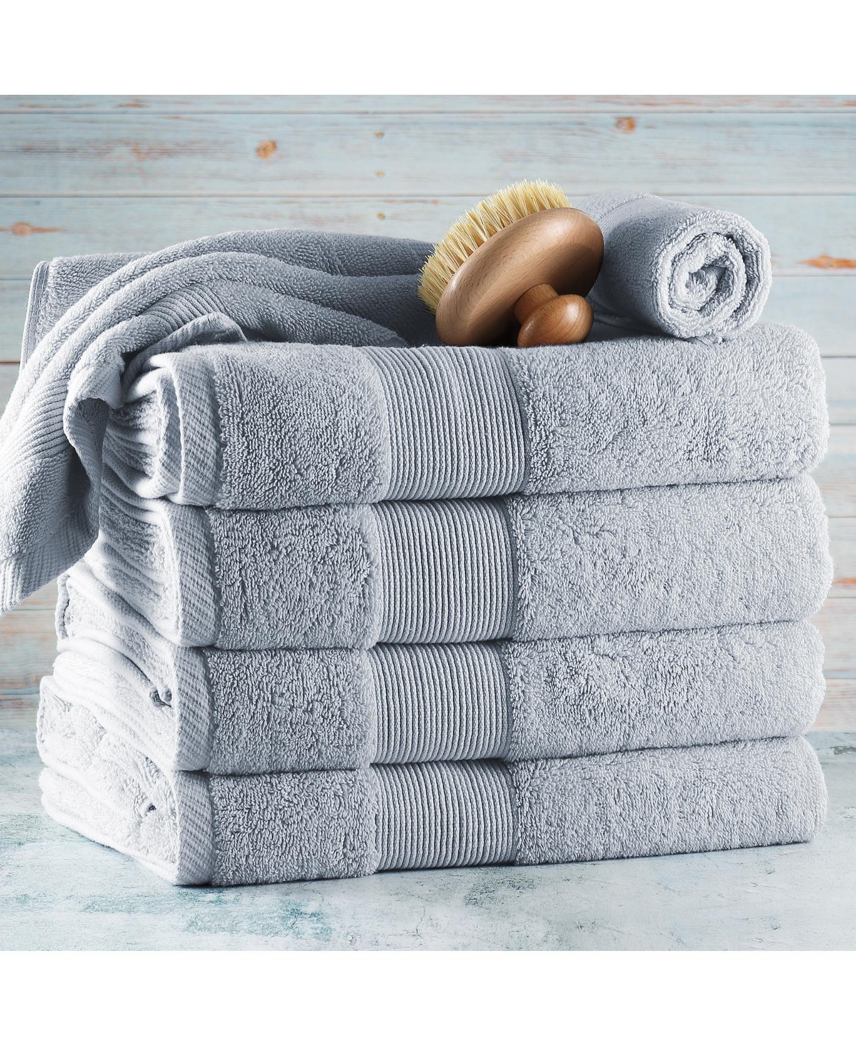 Hearth & Harbor Bath Towel Collection, 100% Cotton Luxury Soft 6 Pc Set