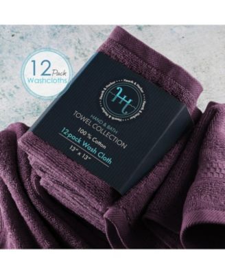 Luxury Combed Cotton Washcloth Set, 12-Pack