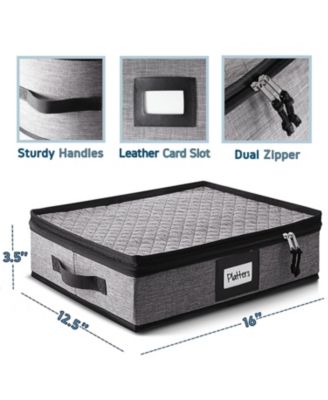 Hard Shell Fine China Platter Storage Case - Holds 4 Wide Platters