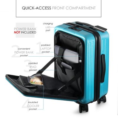 22" Hard Shell Lightweight Carry On Luggage Airline Approved with Smart Organization and Attachable Cosmetic Case