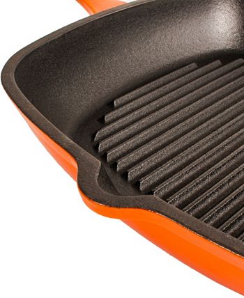 Neo 3pc Cast Iron Set Fry Pan Grill Pan & Slotted Steak Press