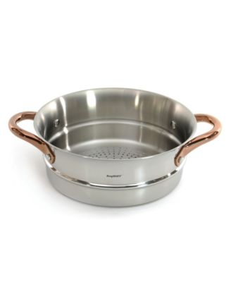 Ouro Gold 3pc 18/10 SS Steamer Set, SS Lids, Rose Gold Handles