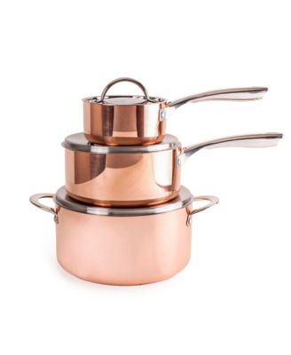 Vintage-Like Tri-Ply Polished Copper 6 Piece Cookware Set