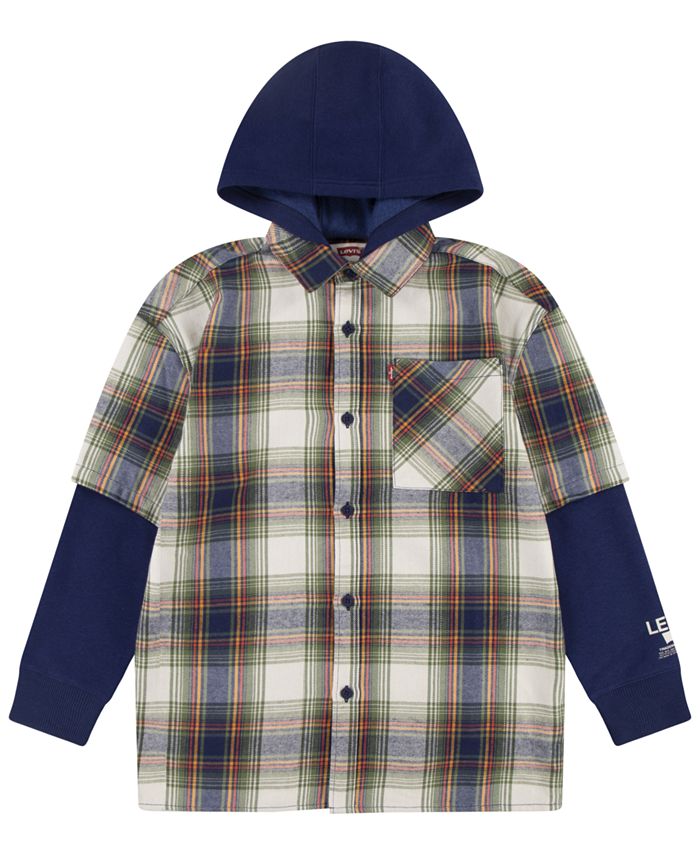 New Baby Boys Shirt Polyester Stuff In Navy Blue Colour Levi's Design On Sale Price VBG761