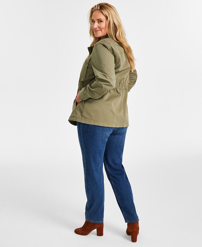 Style & Co Plus Size Cotton Utility Jacket, Created for Macy's - Macy's