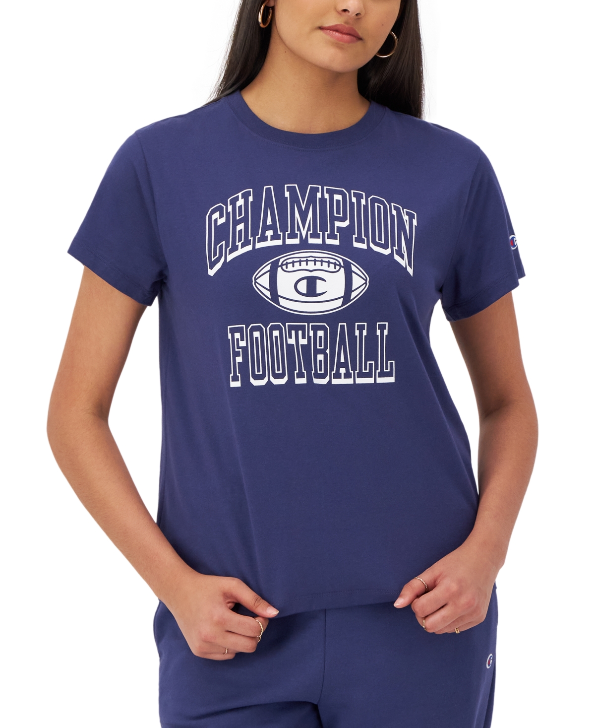 Shop Champion Women's Active Varsity Sports Classic Short-sleeve T-shirt In Blown Glass Blue