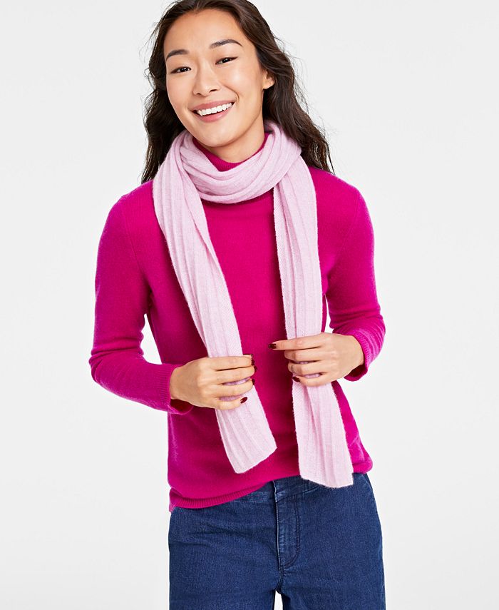 Charter Club Ribbed 100% Cashmere Scarf, Created for Macy's - Macy's