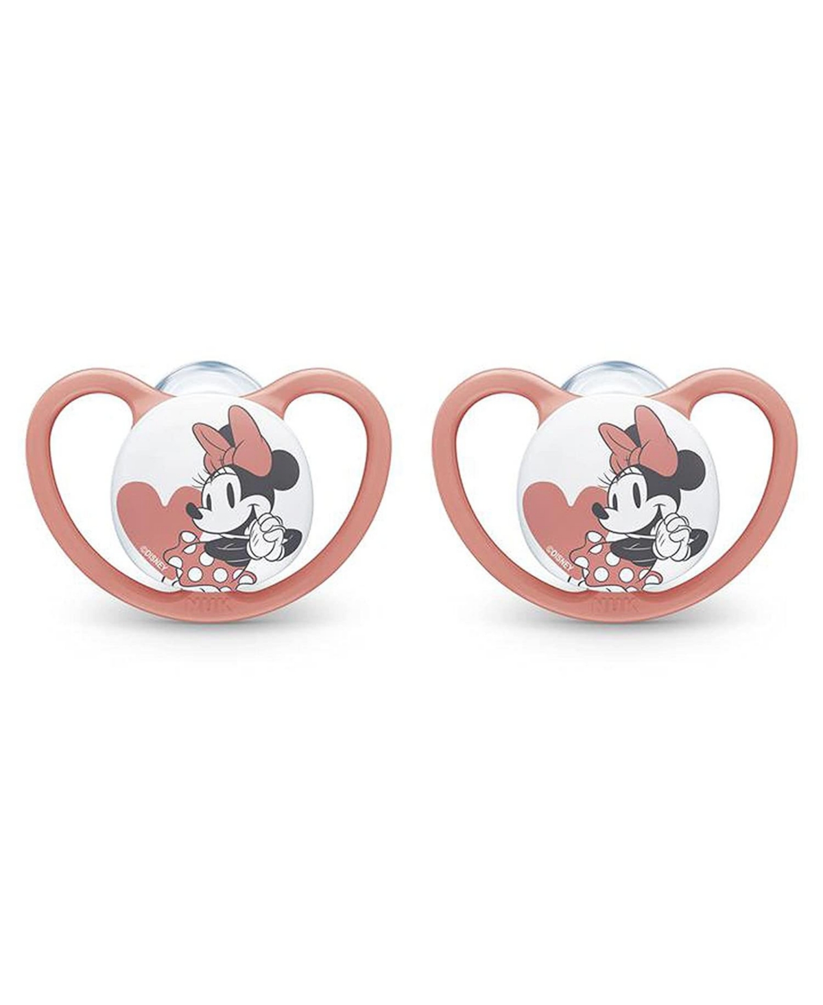 Nuk Space Minnie Mouse Pacifiers, 0-6m, 2 Pack In Pink