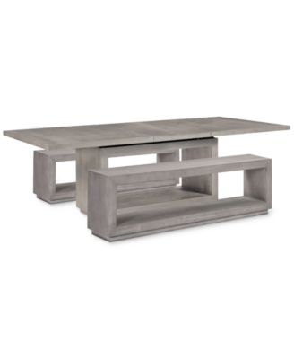 Tivie 3 Pc Dining Set (Rectangular Table + 2 Benches), Created for Macy's