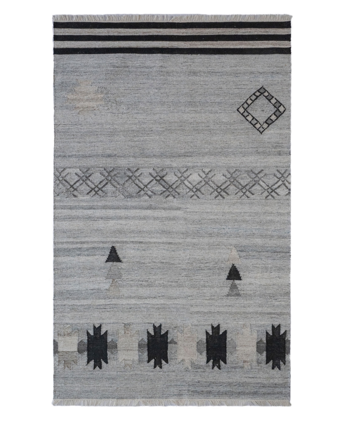Genevieve Gorder Vintage-Like Moroc Outdoor 3501 8' x 10' Area Rug - Black, Gray