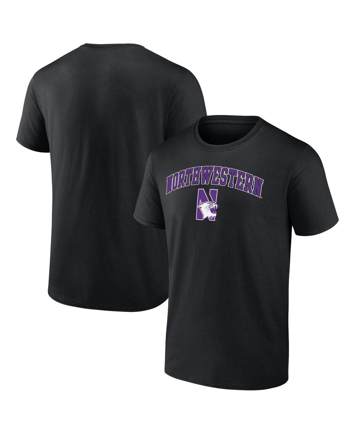 Shop Fanatics Men's  Black Northwestern Wildcats Campus T-shirt