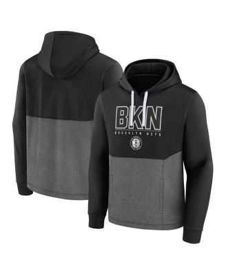 Men's Black Brooklyn Nets Successful Tri-Blend Pullover Hoodie