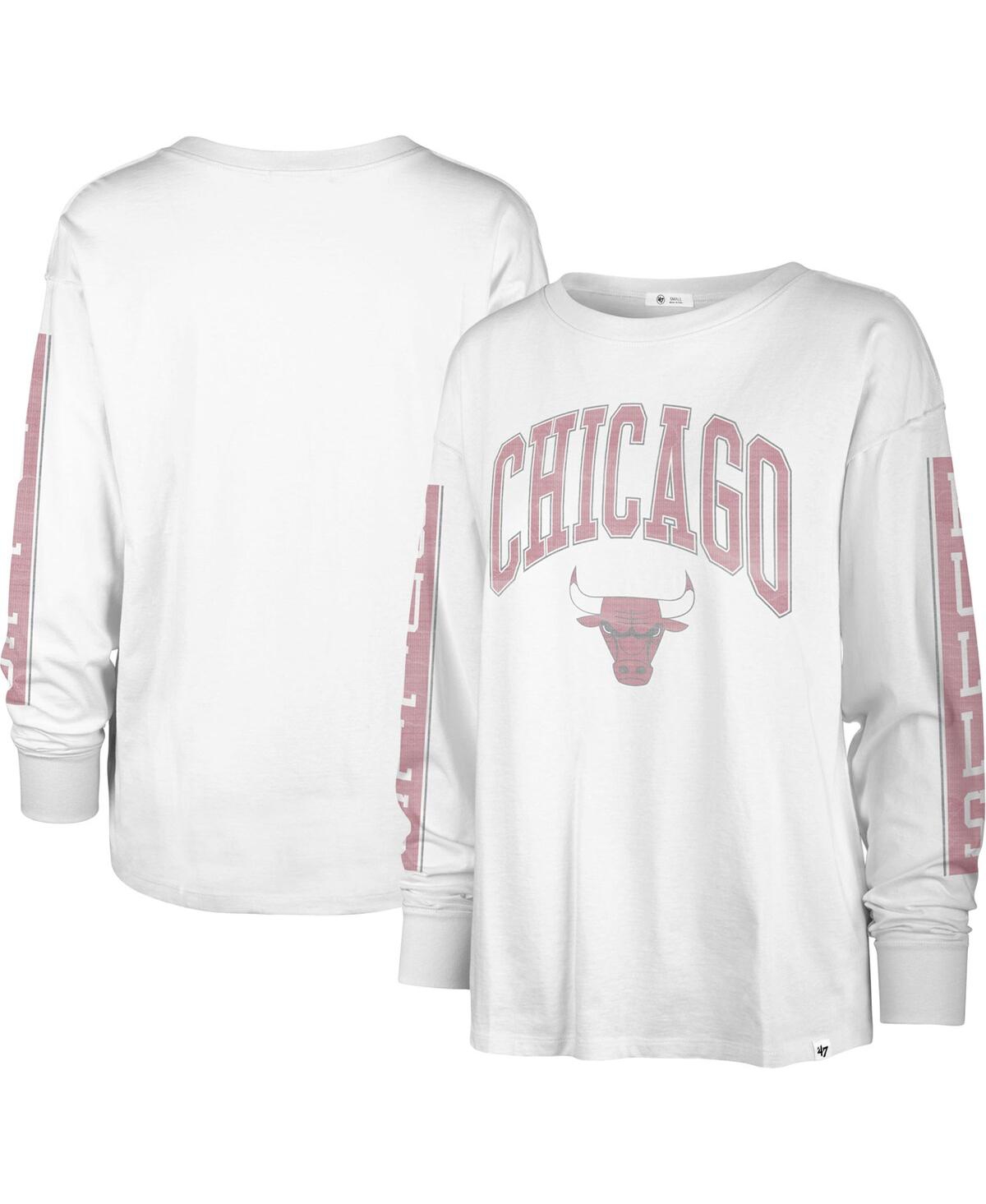 Shop 47 Brand Women's ' White Chicago Bulls City Edition Soa Long Sleeve T-shirt