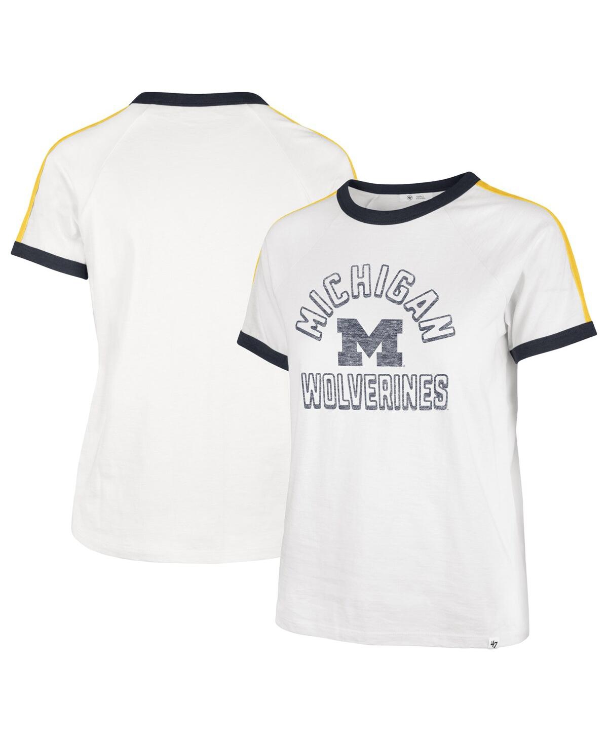 Shop 47 Brand Women's ' White Michigan Wolverines Sweet Heat Peyton T-shirt