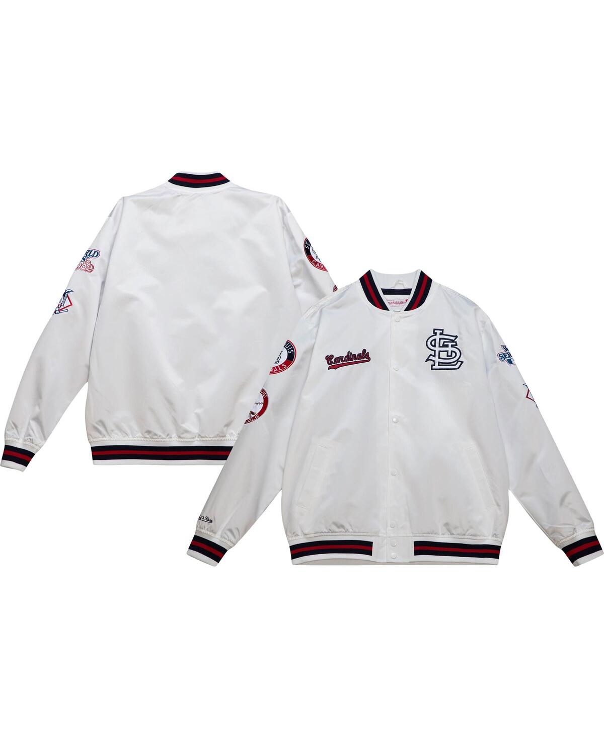 Shop Mitchell & Ness Men's  White St. Louis Cardinals City Collection Satin Full-snap Varsity Jacket