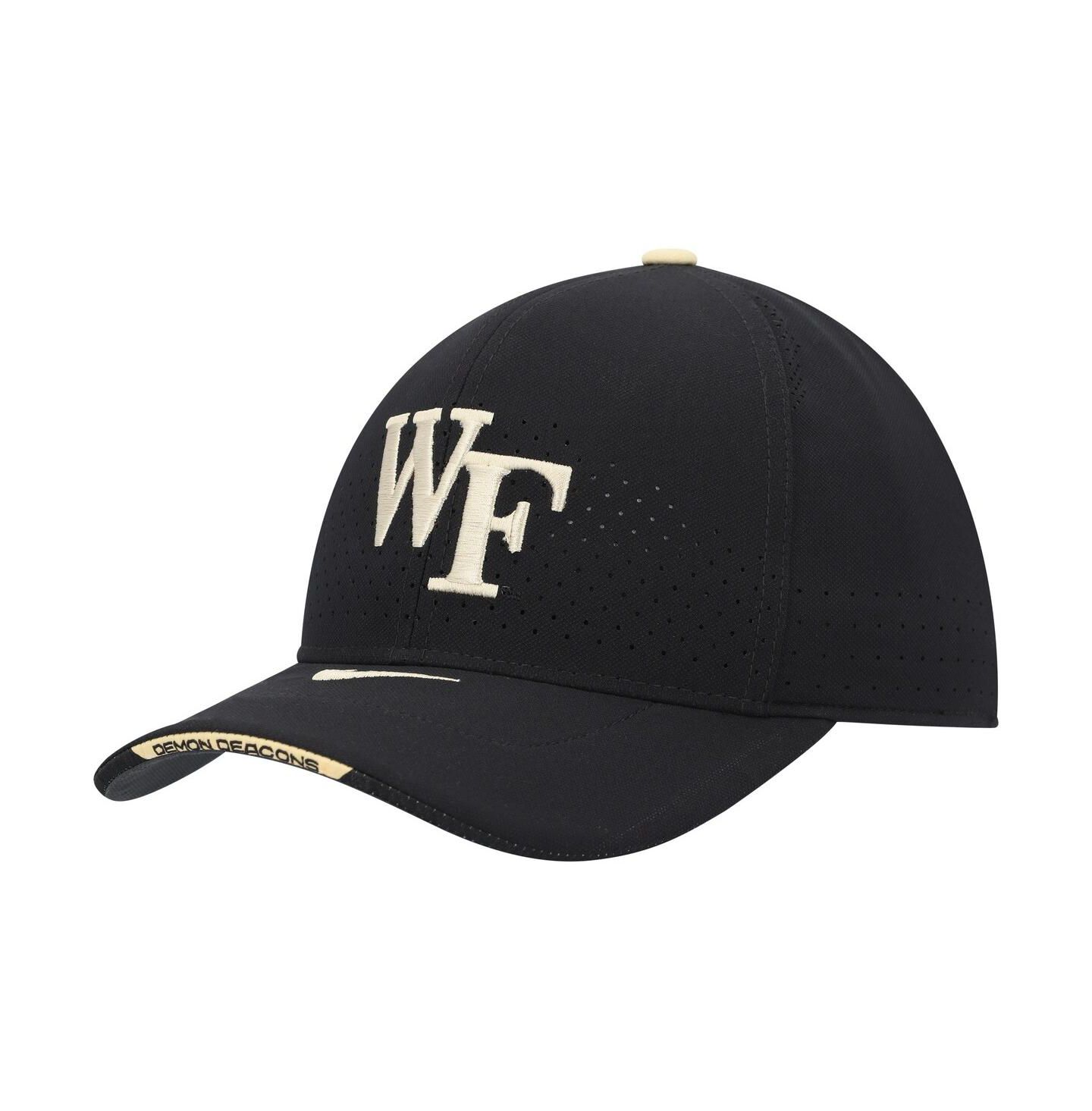 Мужская кепка Nike Black Wake Forest Demon Deacons Classic99 Swoosh Performance Flex Hat — фото 2