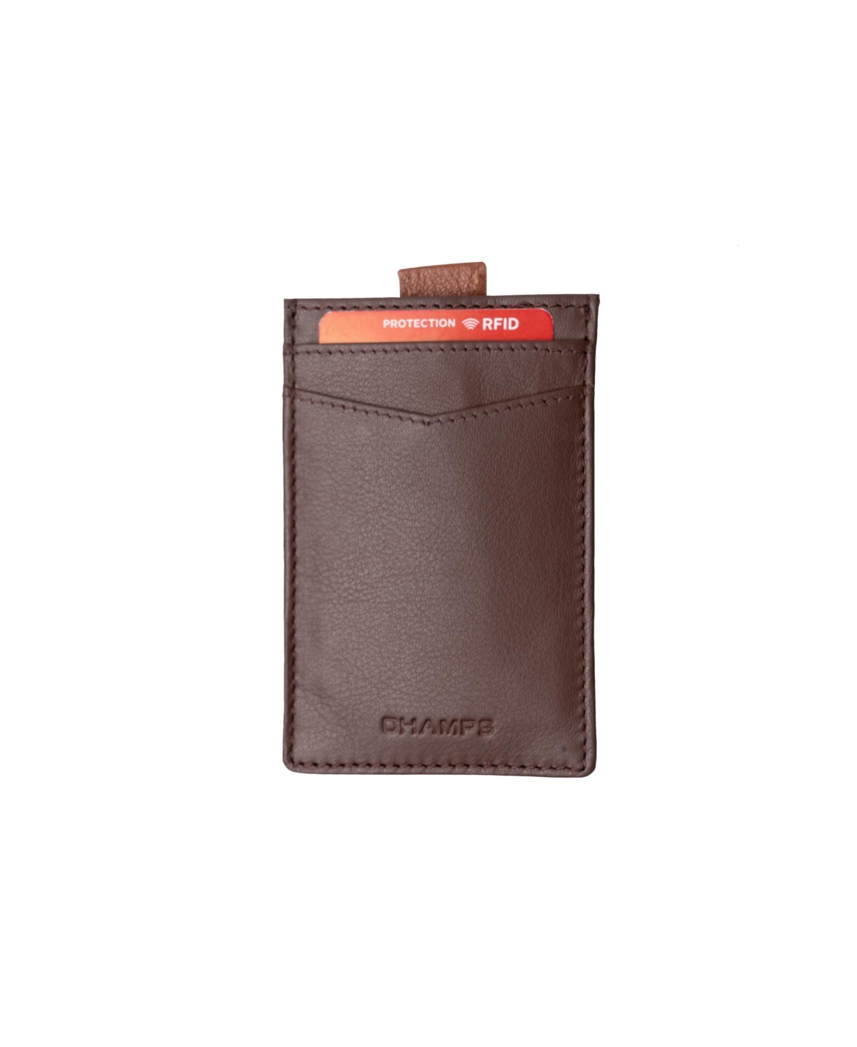 Men's Smart Tap Leather Rfid Card Holder in Gift Box - Khaki