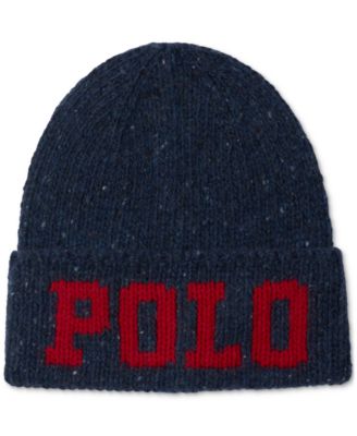 Men s Knit Tweed Polo Beanie