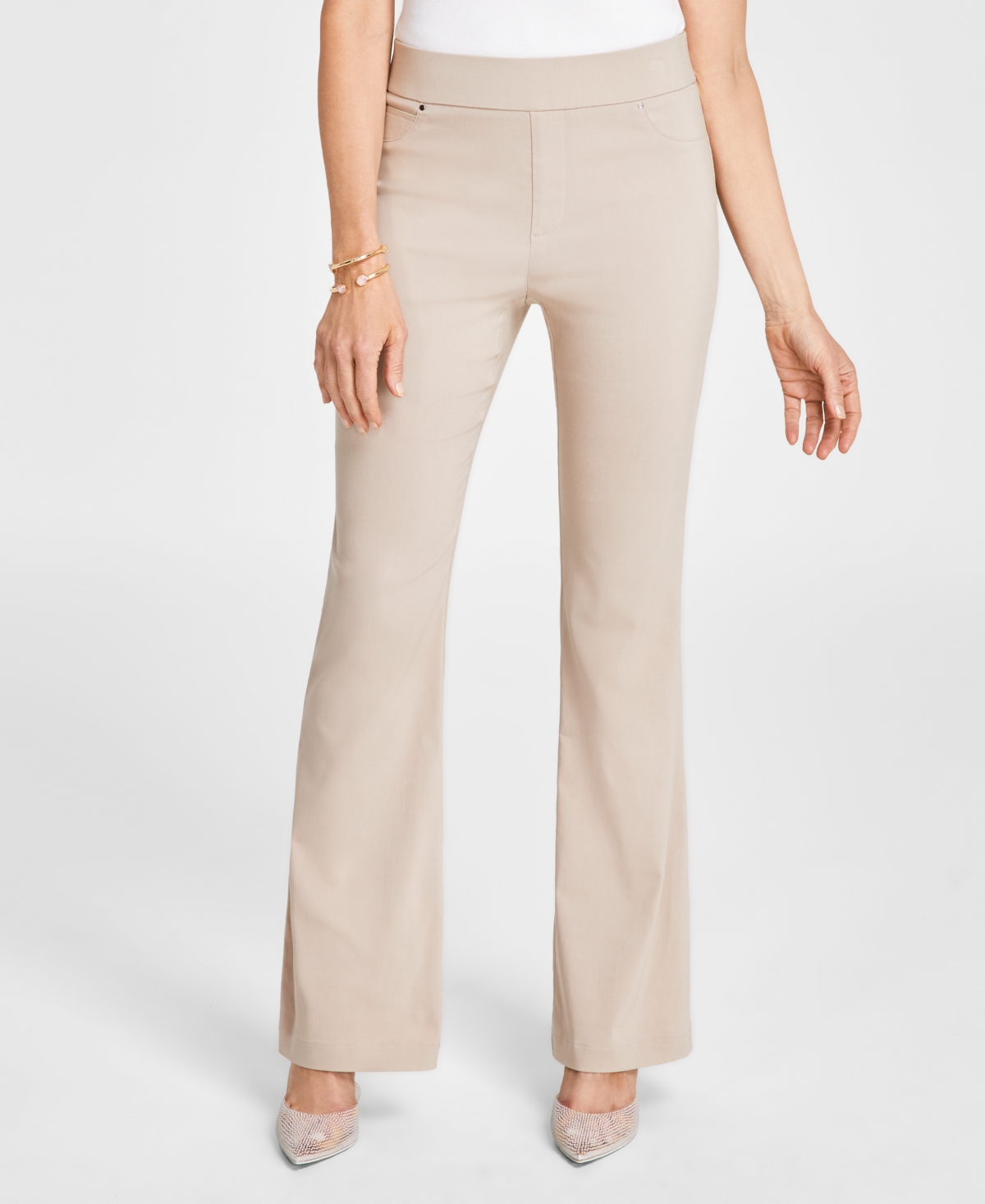 Petite High-Rise Flare Pants, Created for Macy's - Toasted Twine