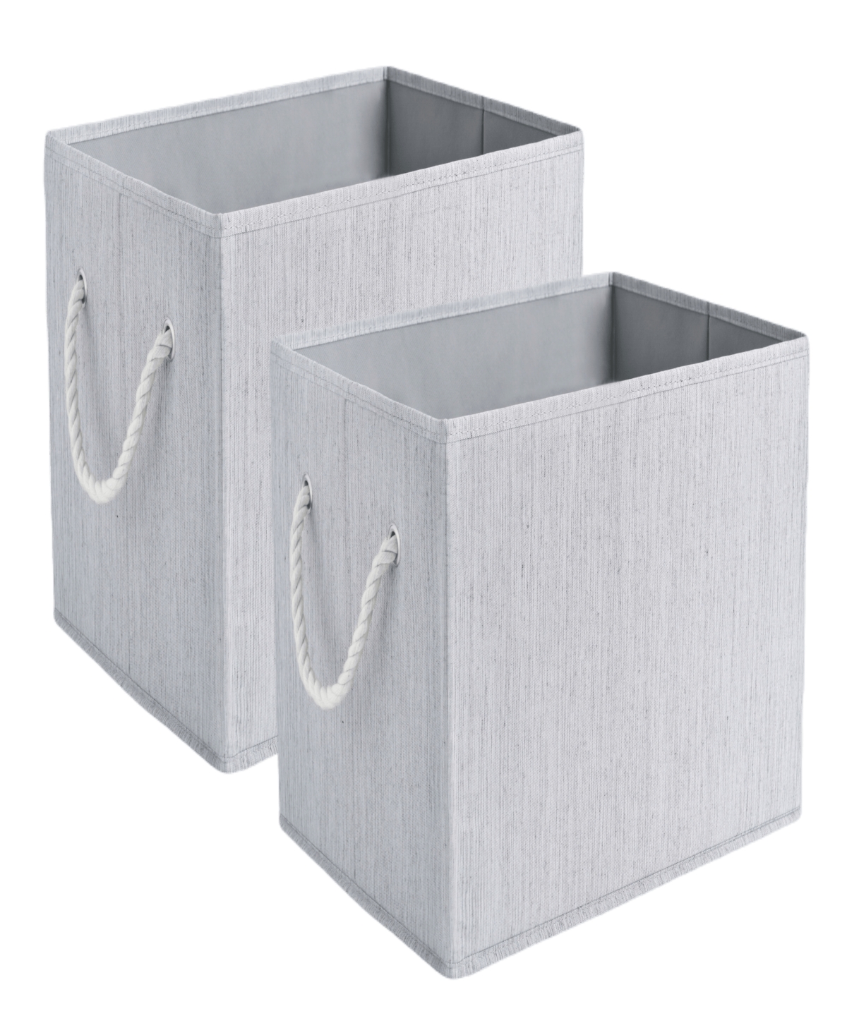 Wethinkstorage 34 Litre Collapsible Fabric Storage Bins With Cotton Rope Handles, Set Of 2 In Gray