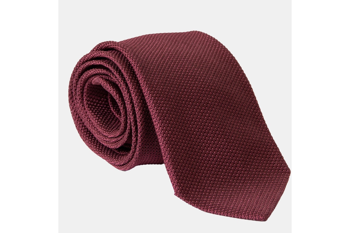 Big & Tall Chianti - Extra Long Silk Grenadine Tie for Men - Burgundy