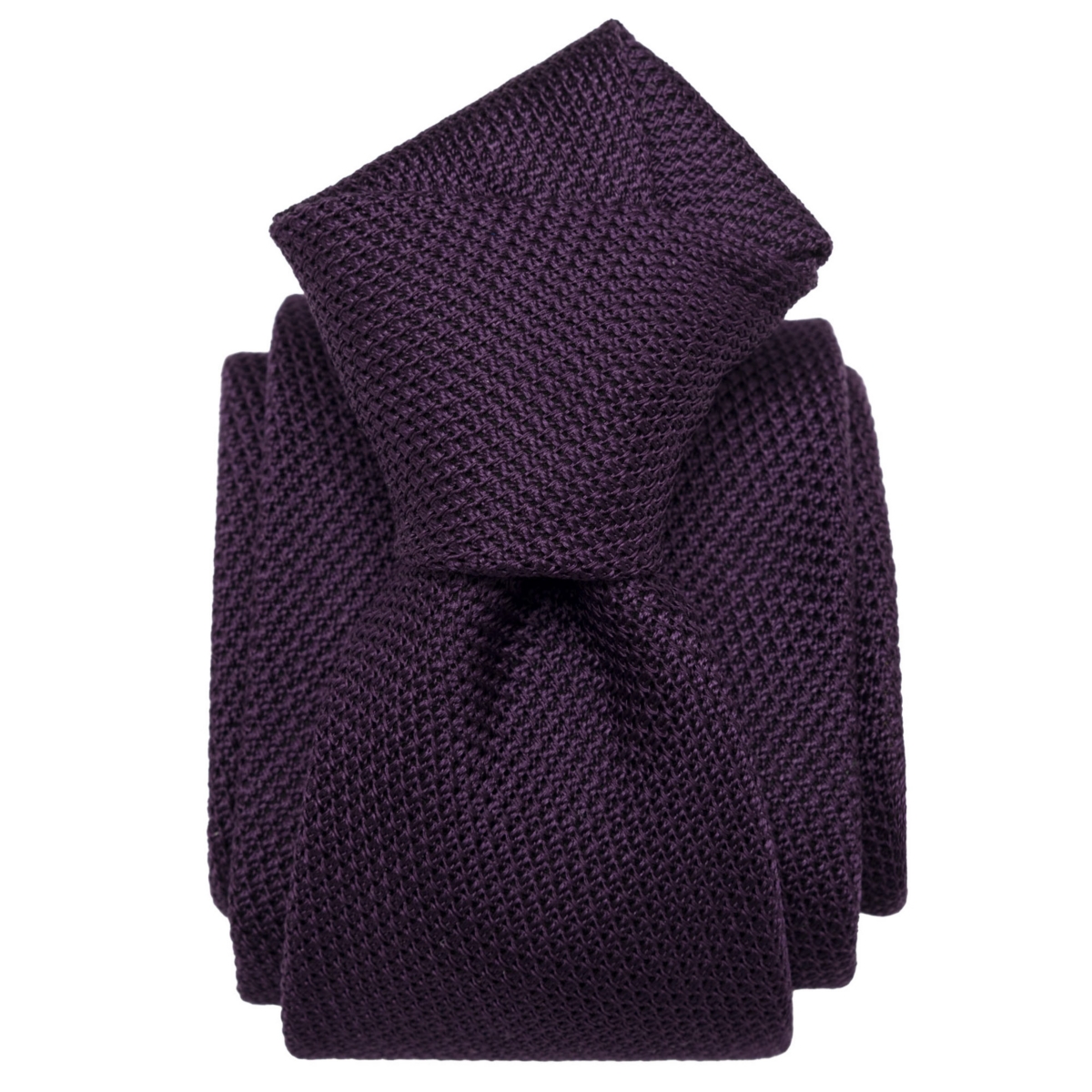 Plum - Silk Grenadine Tie for Men - Purple
