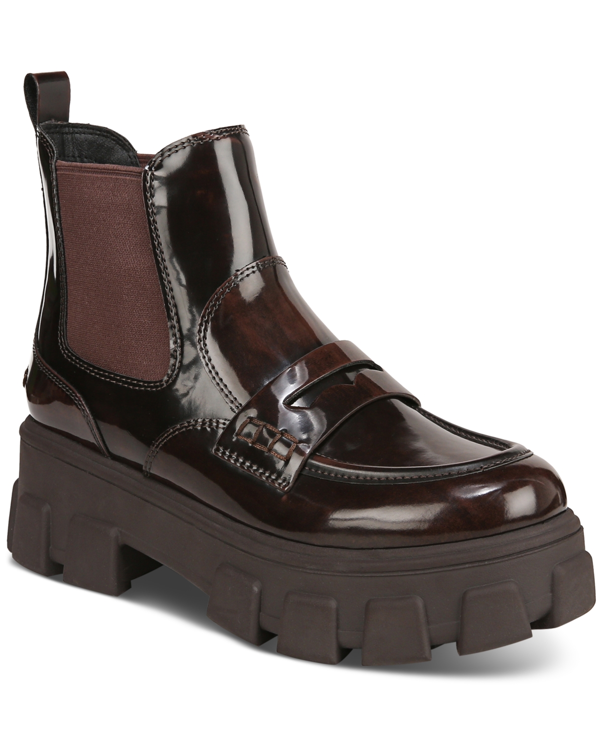 Circus Ny Women's Dia Tailored Platform Lug-sole Chelsea Booties In Chestnut