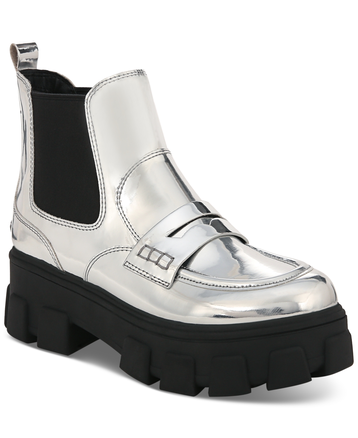 Circus Ny Women's Dia Tailored Platform Lug-sole Chelsea Booties In Soft Silver