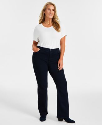 Style & Co. Tummy Control Jeans Women's Size 22 Blue Petite Straight  Leg40WX27L