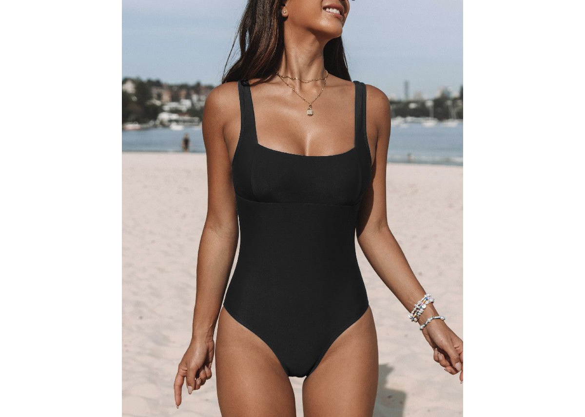 Cupshe Women's Paneling Square Neck One Piece Swimsuit