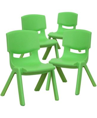 4 Pack Plastic Stackable Pre-K/School Chairs With 10.5"H Seat