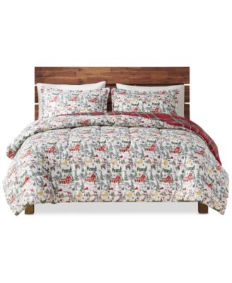 JLA Home Holiday Village 3-Pc. Comforter Set, Created for Macy's
