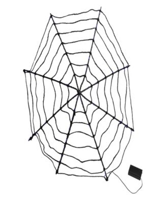16" Lighted Battery Operated Spider Web Halloween Decoration with Led Lights