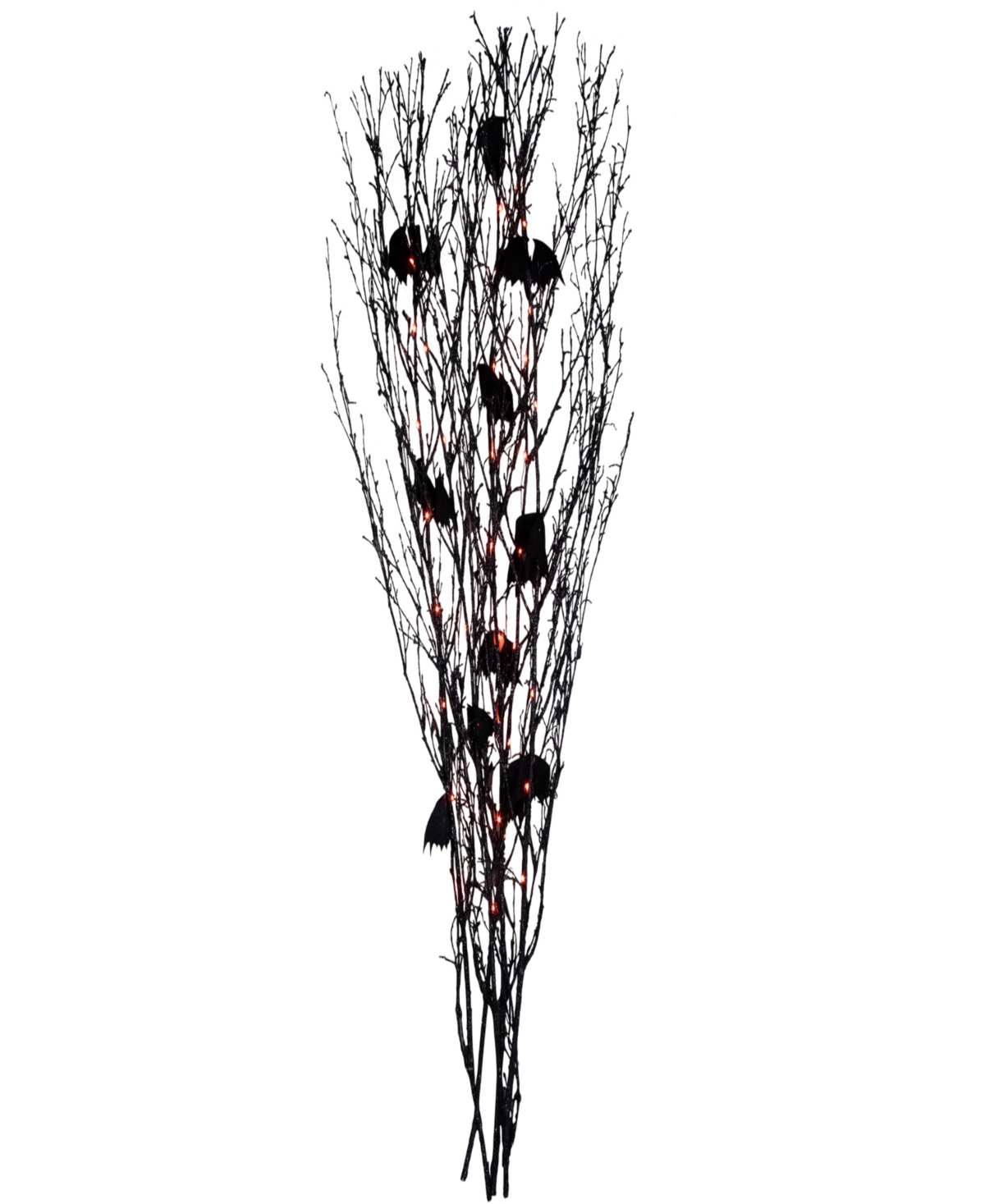 Northlight 4' Glittered Halloween Branch With Bats, Led Lights In Black