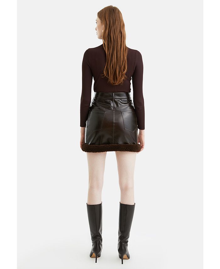 NOCTURNE Women's Mini Pleather Skirt Macy's