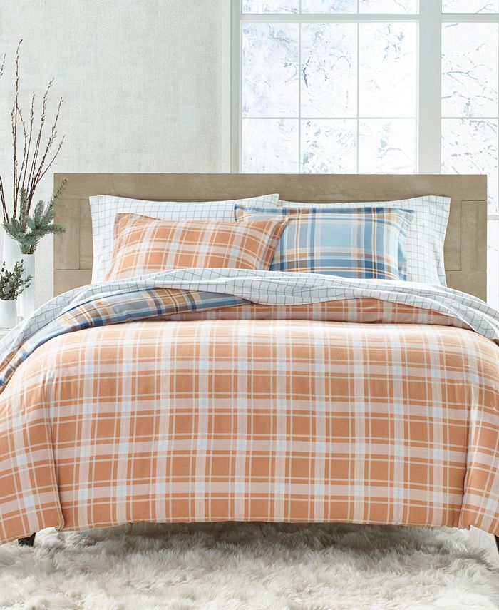 Charter Club Homespun Plaid Flannel Comforter, Full/Queen, Created for ...