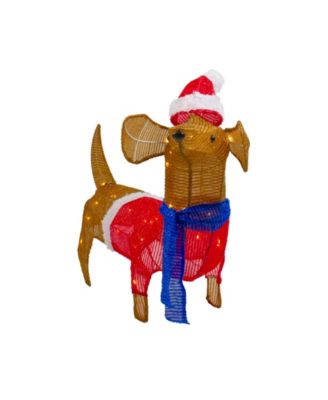 26" LED Lighted Dachshund Dog Outdoor Christmas Decoration