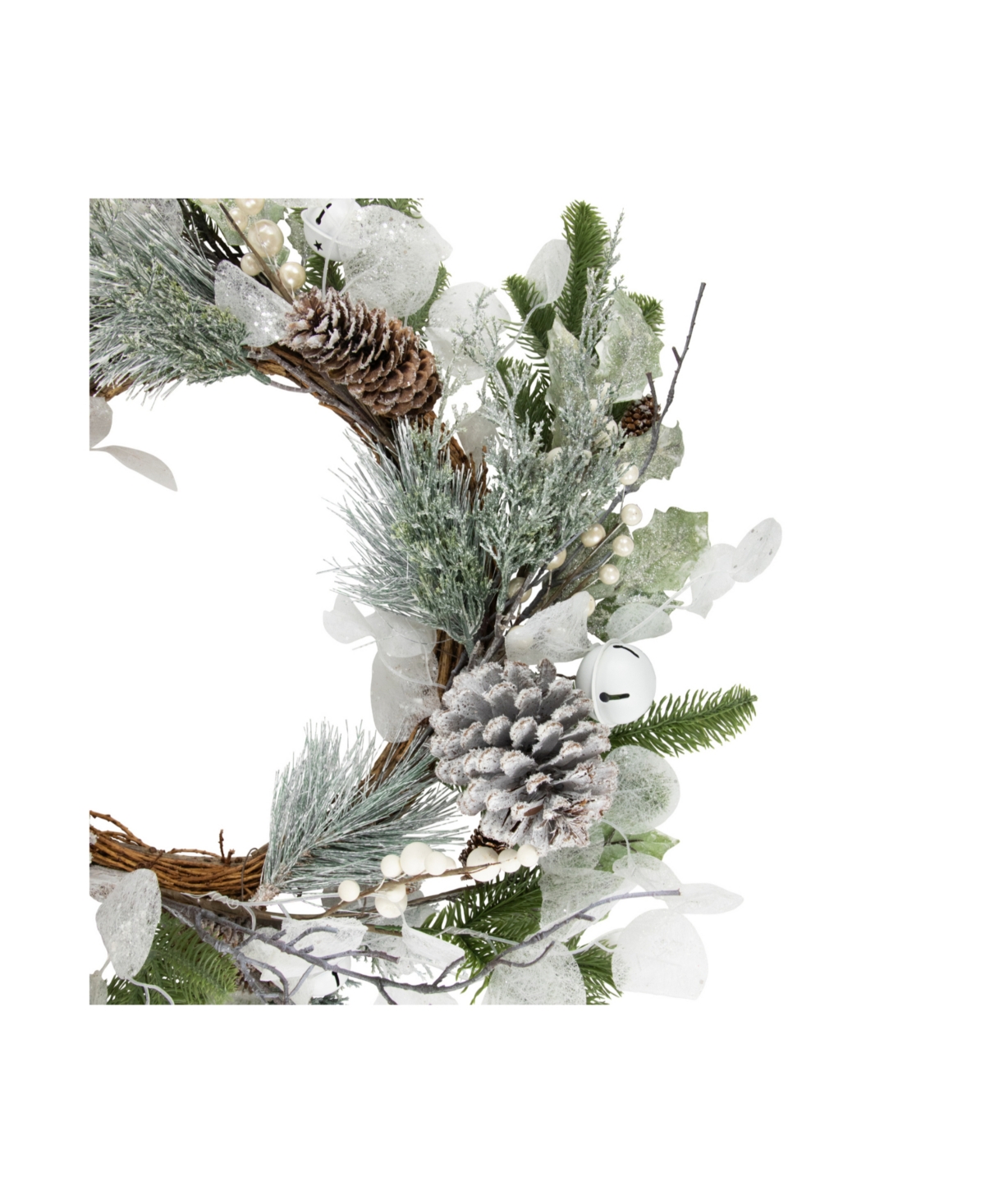 Artificial Mixed Foliage with Pine Cones Christmas Wreath Unlit