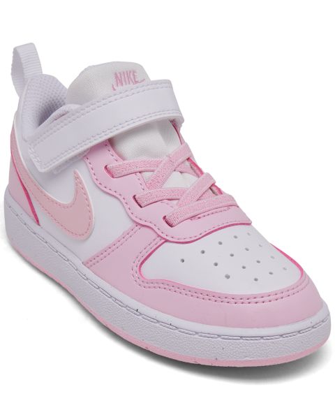 Детские кроссовки Nike Toddler Girls Court Borough Low Recraft Adjustable Strap Casual Sneakers from Finish Line