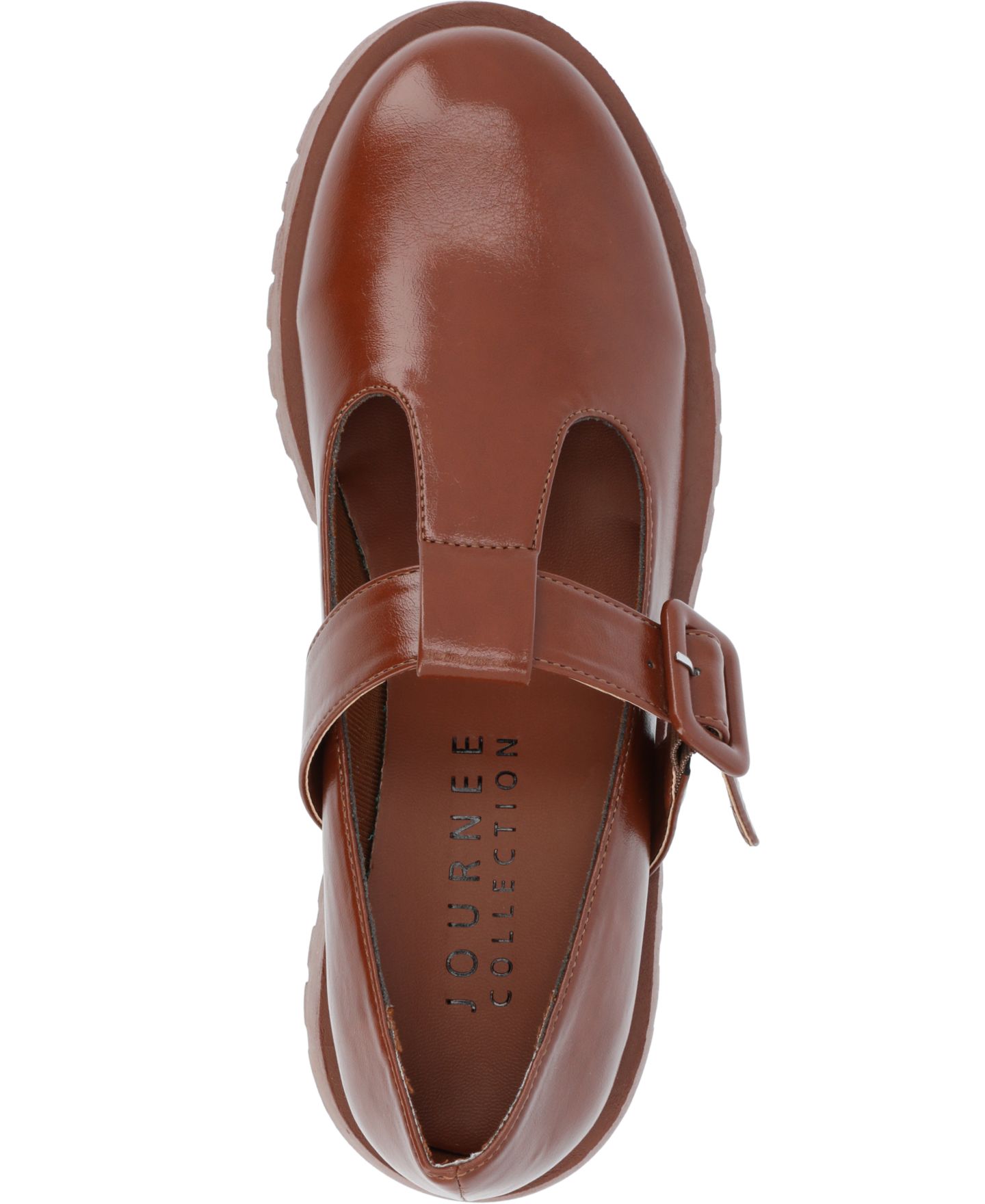 Женские туфли Journee Collection Suvi Lug Sole Mary Jane, цвет: Коньячный — фото 4
