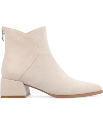 Journee Womens Consuello Medium and Wide Width Two Tone Pointed Toe Booties