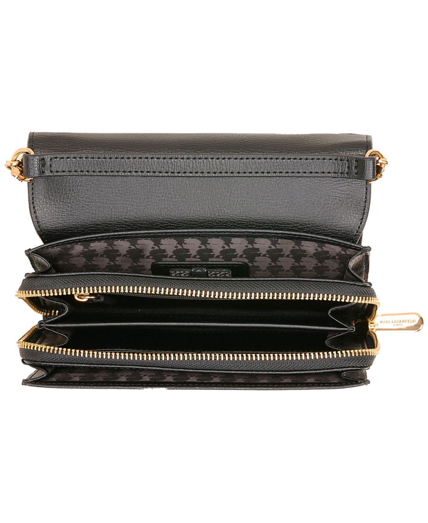 Женская сумка KARL LAGERFELD PARIS Lourdes Crossbody with Chain Strap, цвет: Чёрный — фото 4