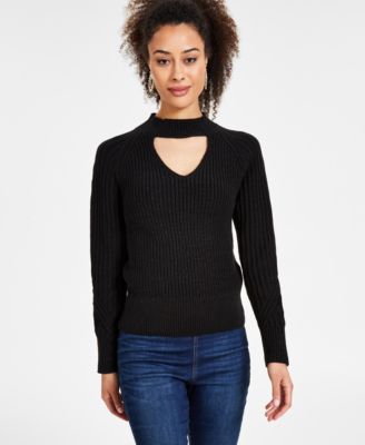 I.N.C. International Concepts Women s Ribbed Keyhole Cutout Sweater Created for Macy s Macy s