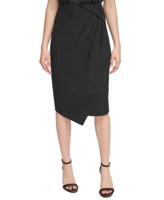 Calvin Klein - Women's Angled-Hem Midi Skirt