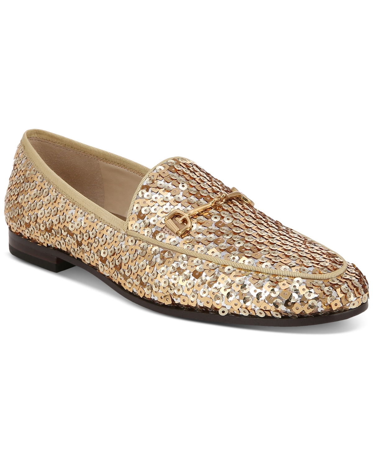 Shop Sam Edelman Women's Loraine Tailored Loafers In Gold Sequin Metallic