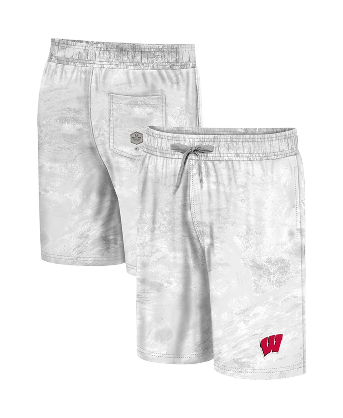 Shop Colosseum Men's  White Wisconsin Badgers Realtree Aspect Ohana Swim Shorts
